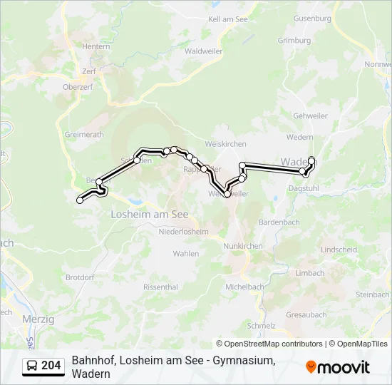 204 Bus Line Map