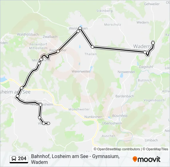 204 Bus Line Map
