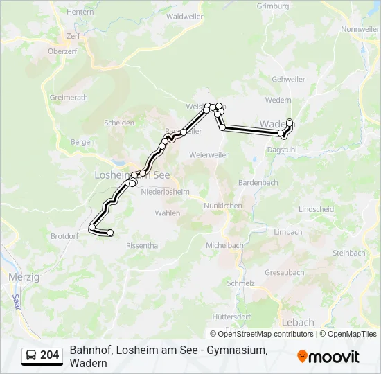204 Bus Line Map