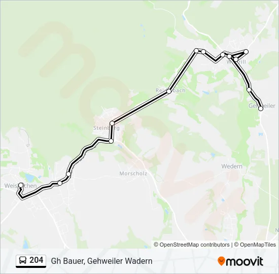 204 Bus Line Map