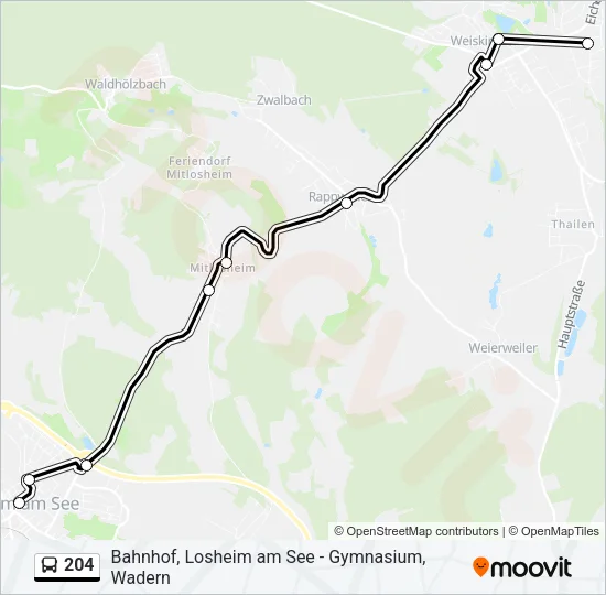 204 Bus Line Map