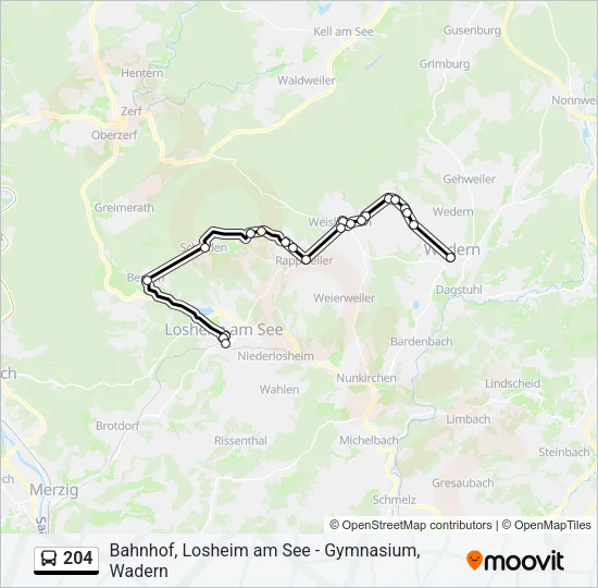 204 Bus Line Map