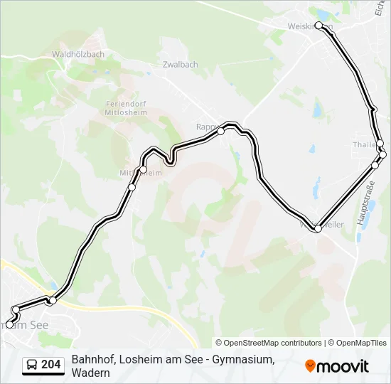 204 Bus Line Map