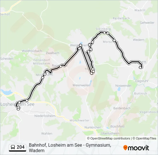204 Bus Line Map