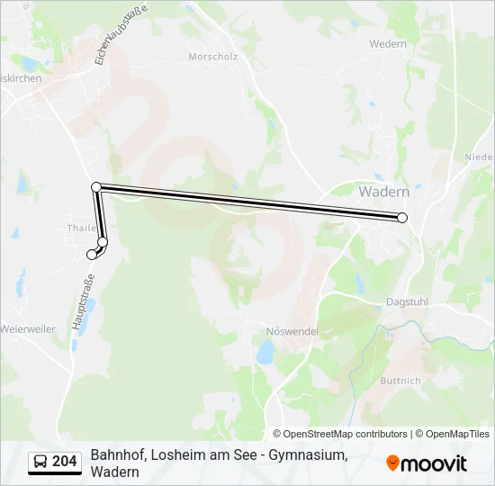 204 Bus Line Map