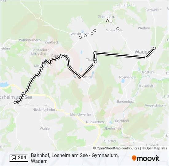 204 Bus Line Map