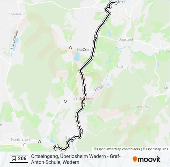 206 Bus Line Map