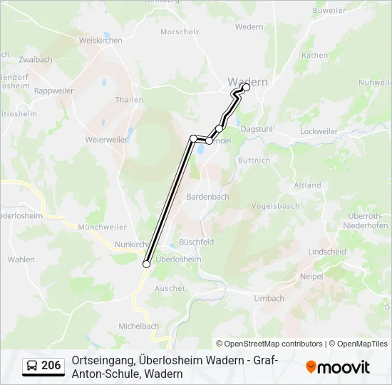 206 Bus Line Map