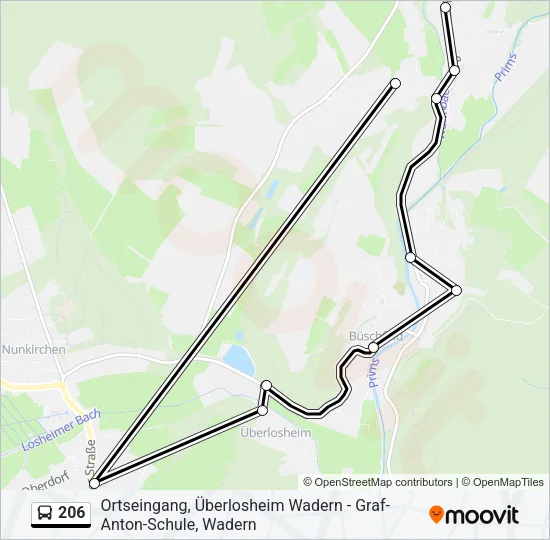 206 Bus Line Map