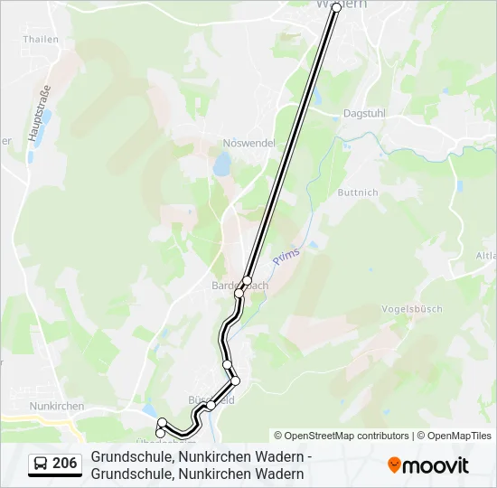 206 Bus Line Map
