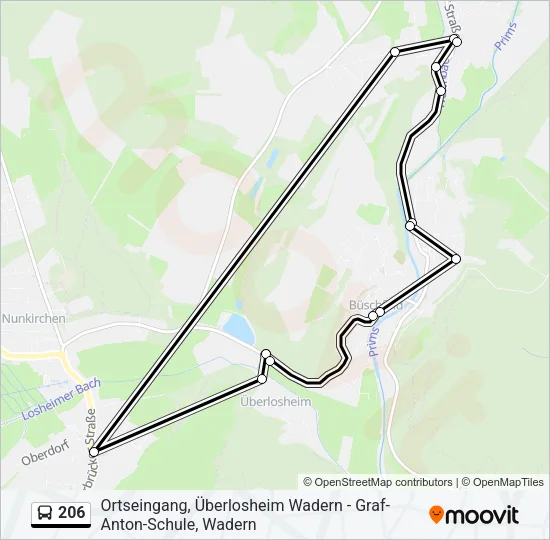 206 Bus Line Map