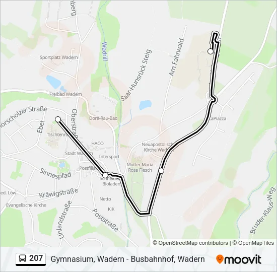 207 Bus Line Map
