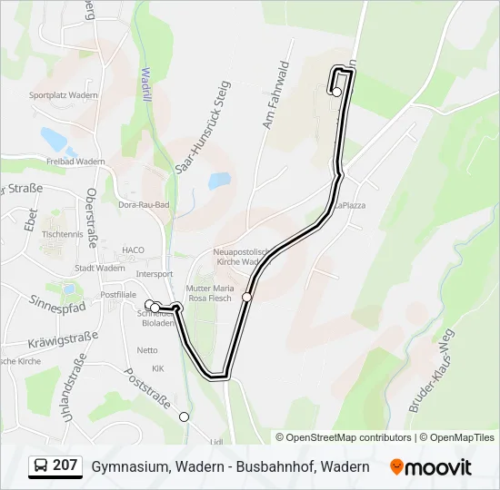 207 Bus Line Map