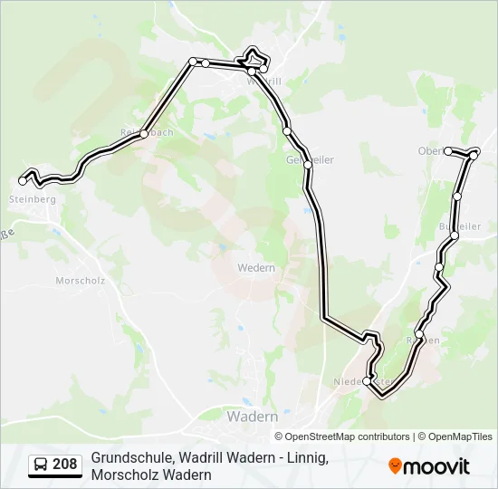 208 Bus Line Map