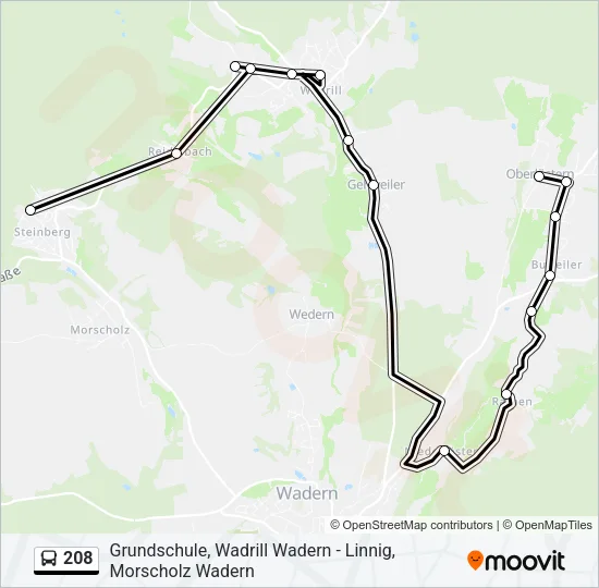 208 Bus Line Map