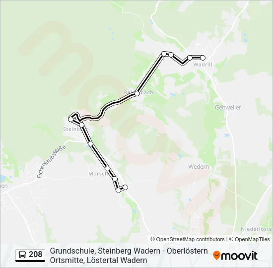 208 Bus Line Map