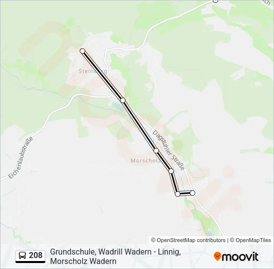 208 Bus Line Map