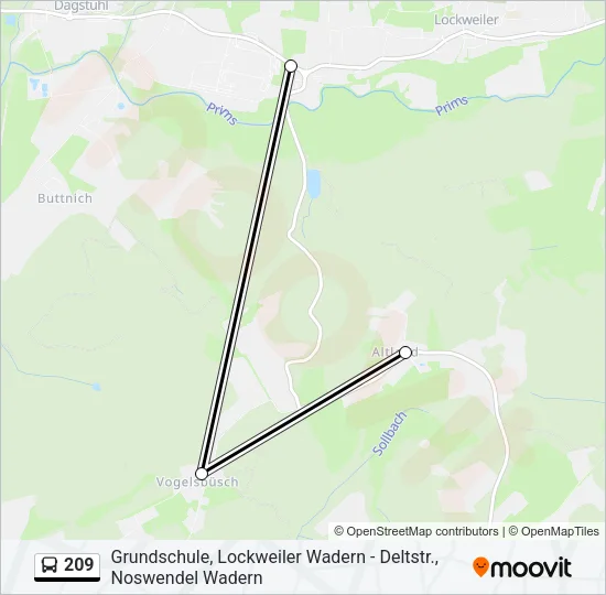 209 Bus Line Map