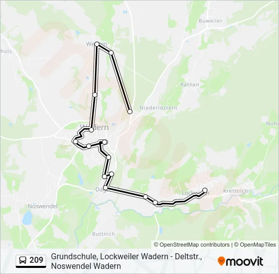 209 Bus Line Map