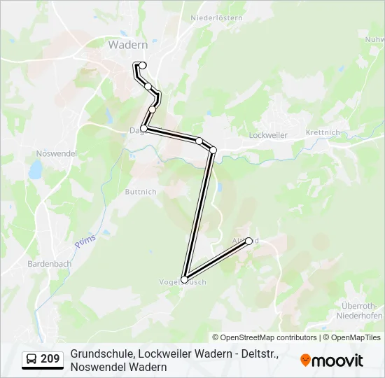 209 Bus Line Map
