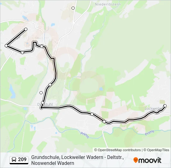 209 Bus Line Map