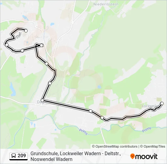 209 Bus Line Map