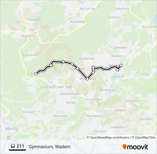 211 Bus Line Map