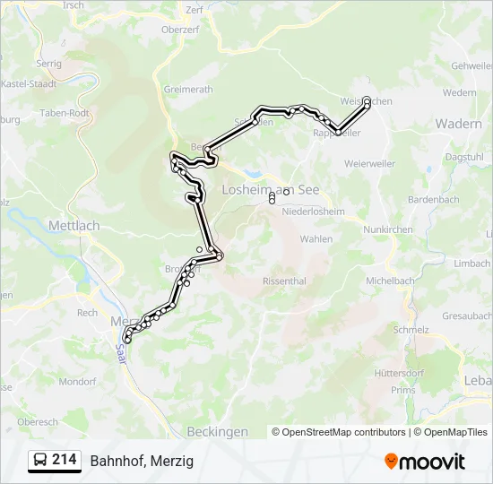214 Bus Line Map