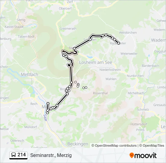 214 Bus Line Map