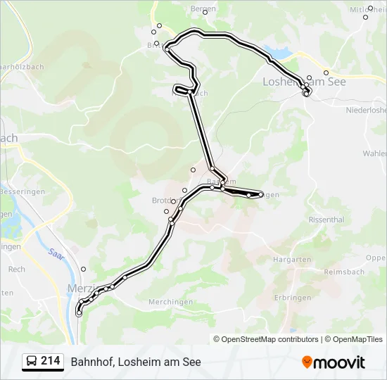 214 Bus Line Map