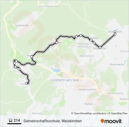 214 Bus Line Map
