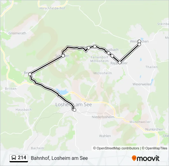 214 Bus Line Map