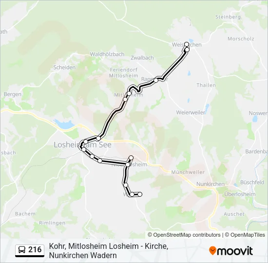 216 Bus Line Map