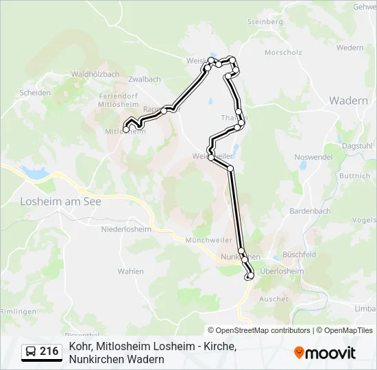 216 Bus Line Map