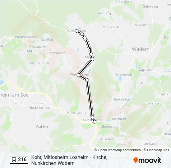 216 Bus Line Map