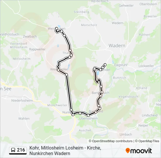 216 Bus Line Map