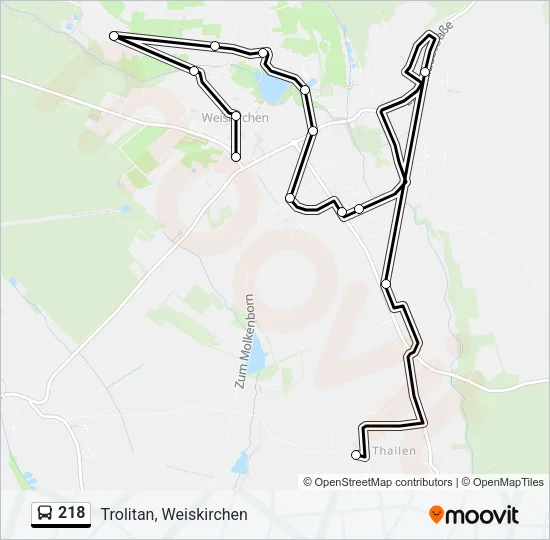 218 Bus Line Map