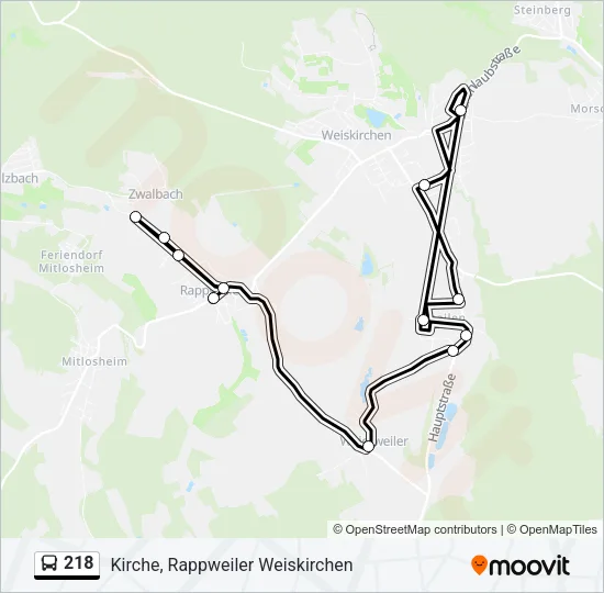 218 Bus Line Map