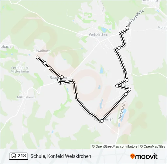 218 Bus Line Map