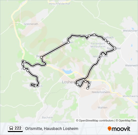 222 Bus Line Map