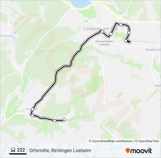 222 Bus Line Map