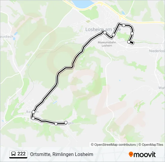 222 Bus Line Map