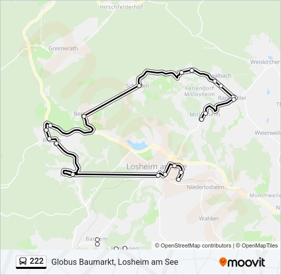 222 Bus Line Map