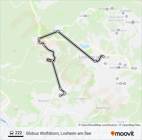 222 Bus Line Map