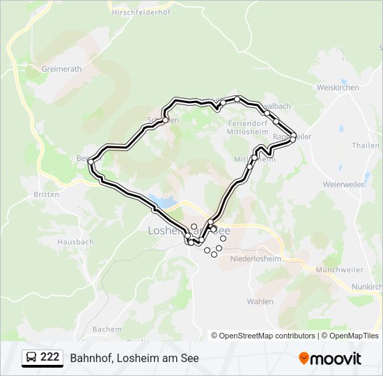 222 Bus Line Map