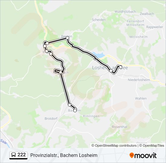 222 Bus Line Map