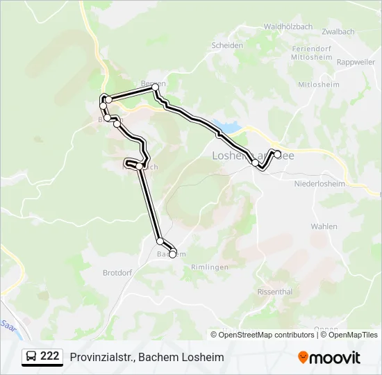 222 Bus Line Map