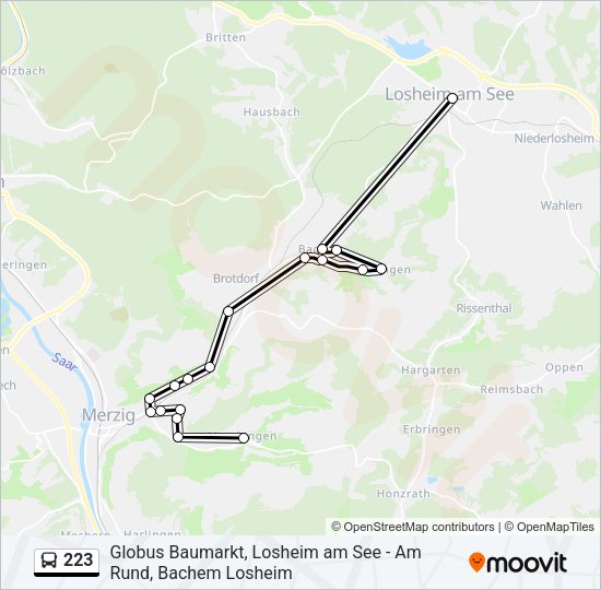 223 Bus Line Map