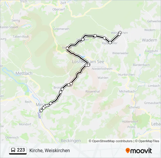 223 Bus Line Map
