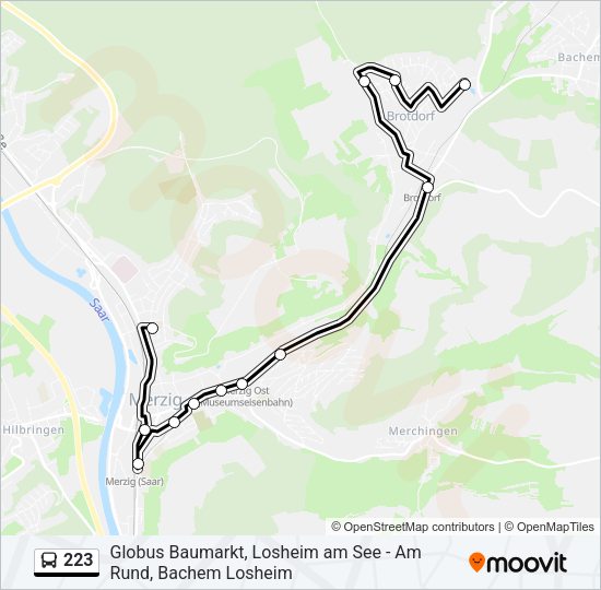 223 Bus Line Map